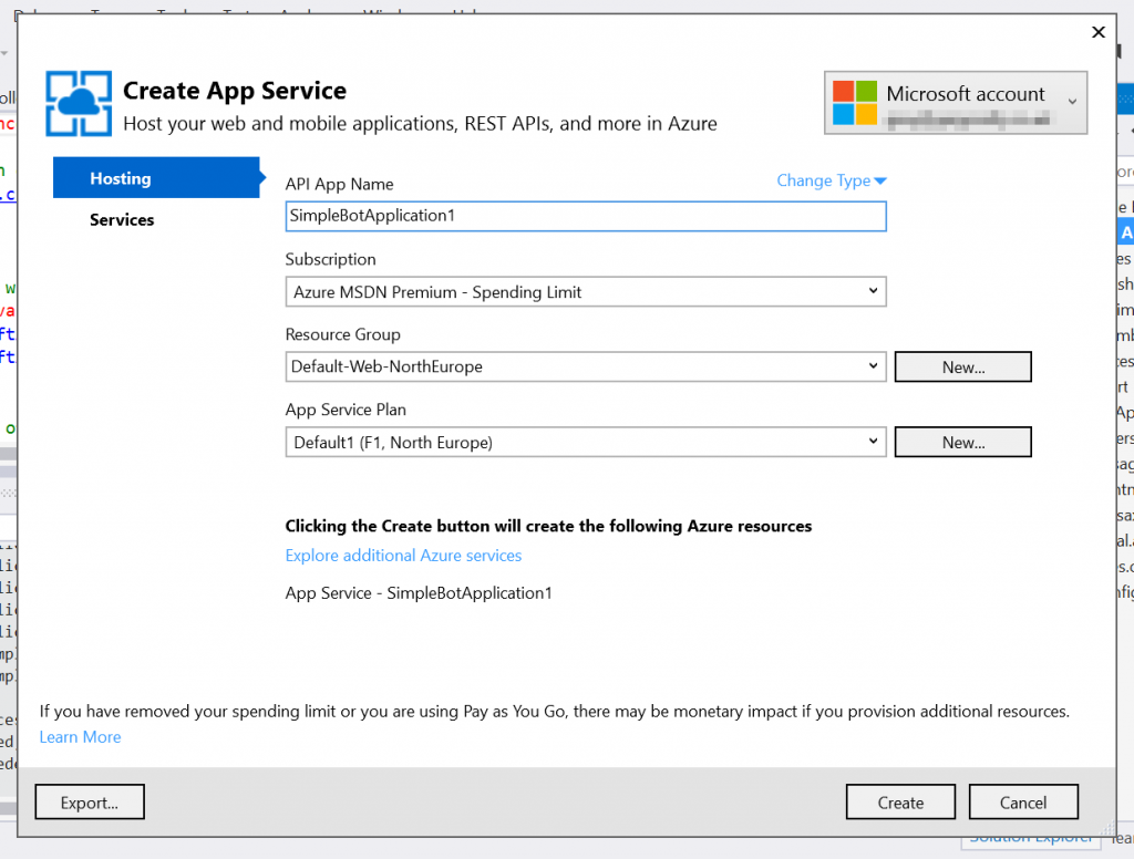 Configure your new Azure App Service