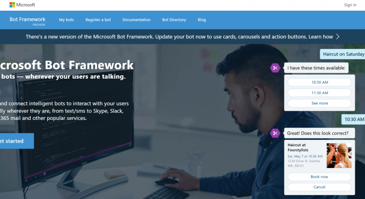 Microsoft Bot Framework web site