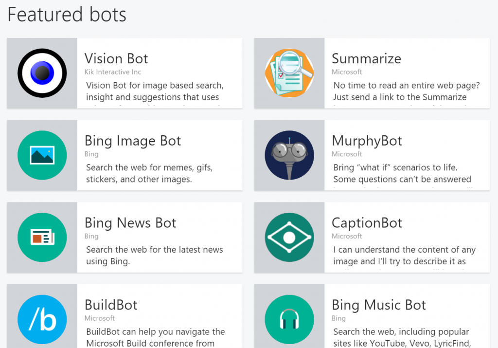 Microsoft Bot Directory