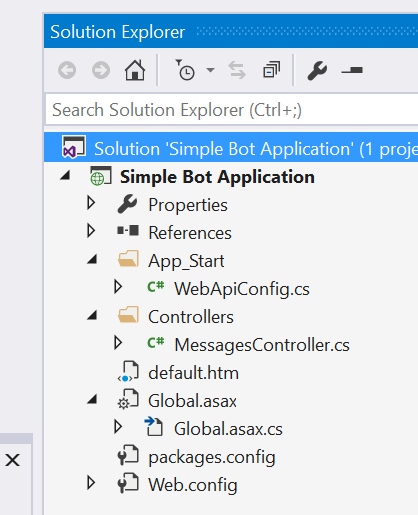 Initial Bot Application project structure